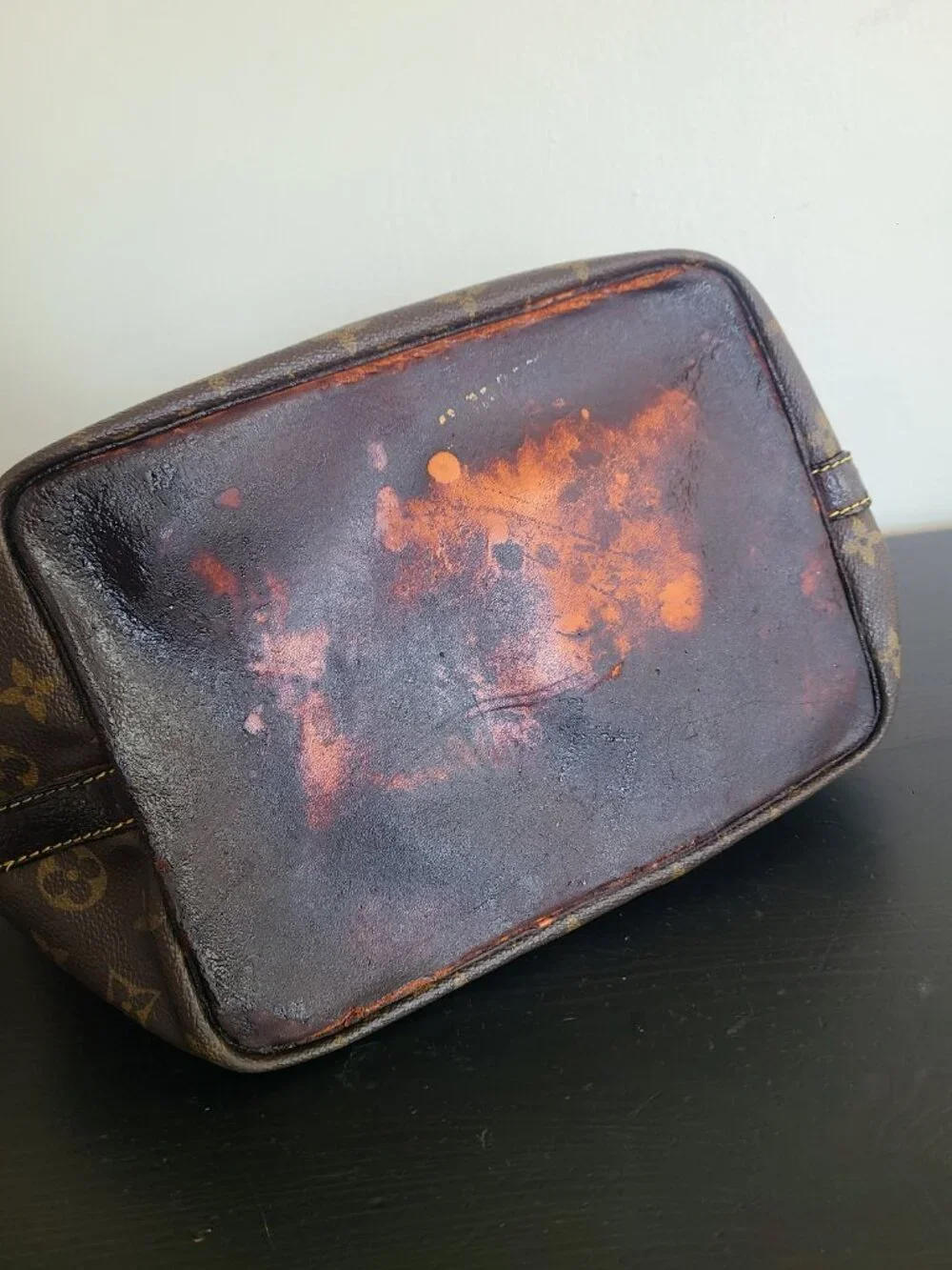 Louis Vuitton Monogram Petit Noe Shoulder Bag Brown For Parts Authentic
